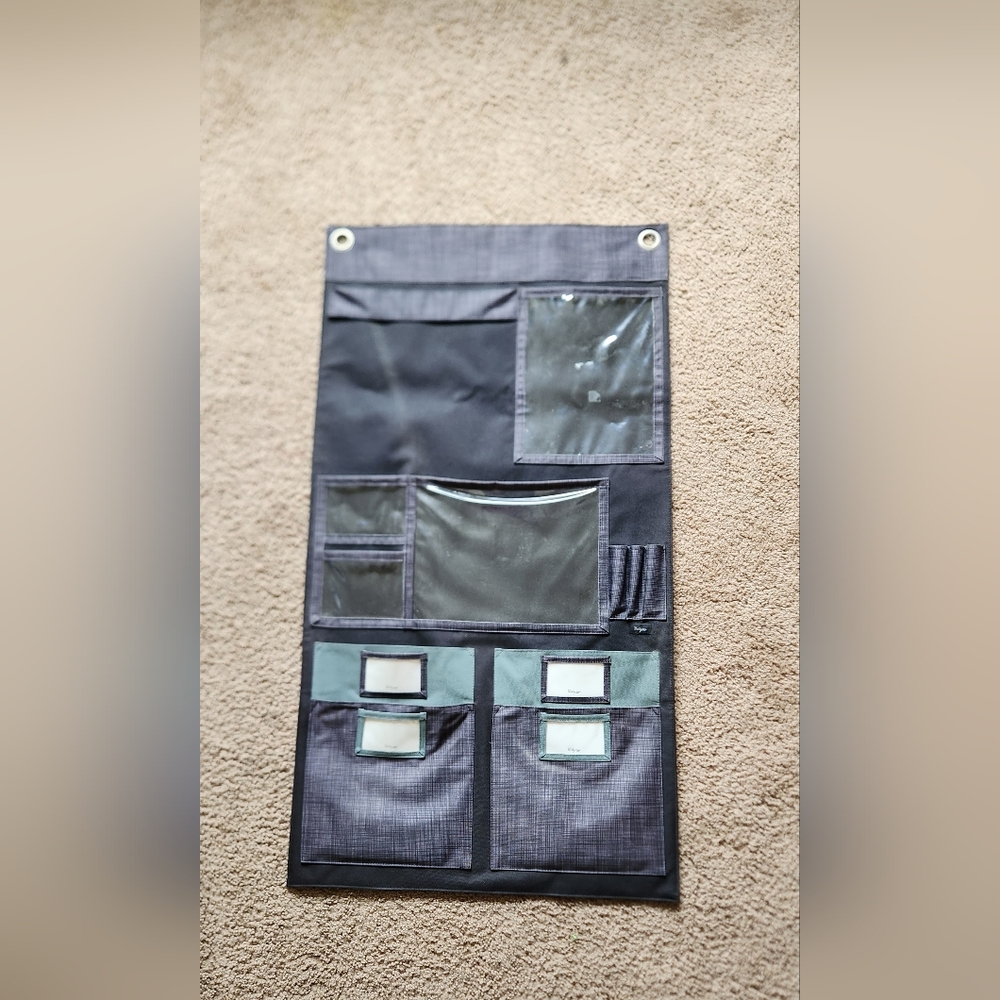 thirty-one Black Wall Pocket Organizer with Clear ID Windows